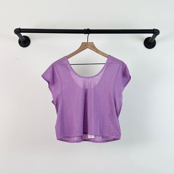 NWT Varley Shopbop Landon Tissue Jersey Short Sleeve Tee in Purple - Picture 6 of 9